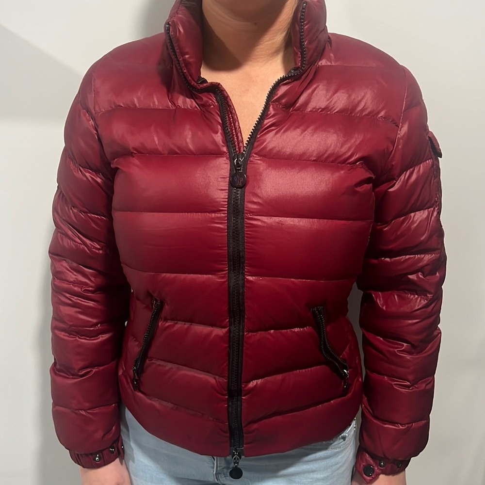 Women’s Burgundy Puffer Moncler Jacket Size 3